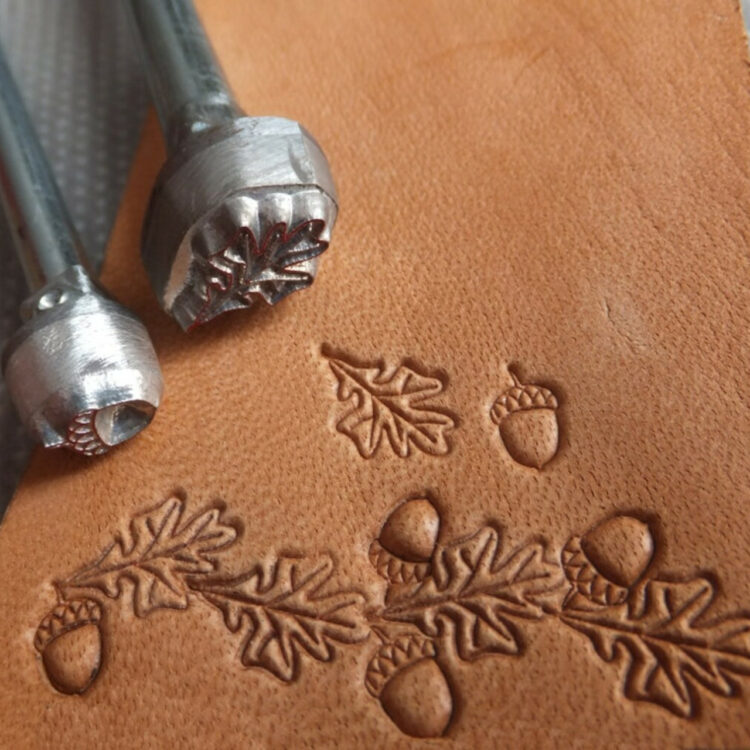 Oak leaves ans acorn Leather Stamp punch Decorating tool for Saddler maker and creatives